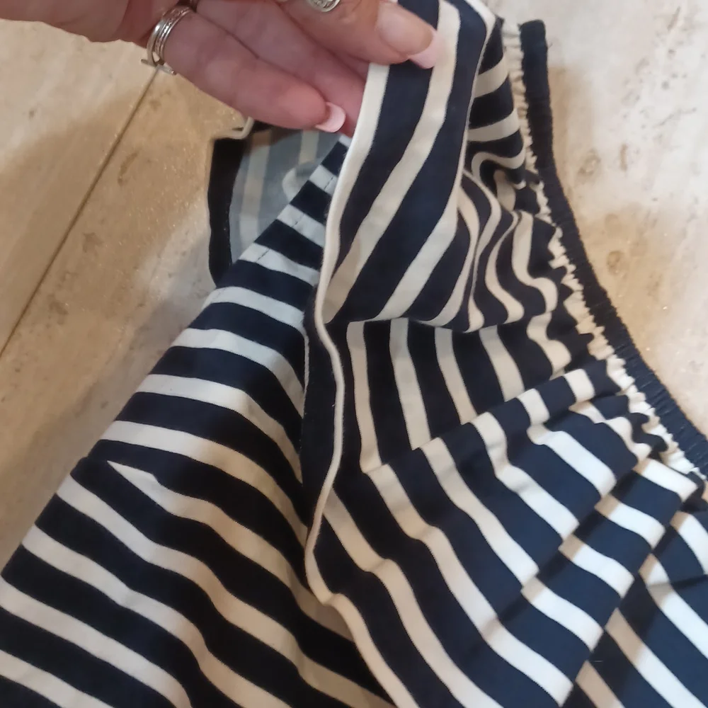 J. Crew Blue/White Striped One Shoulder Nautical Top